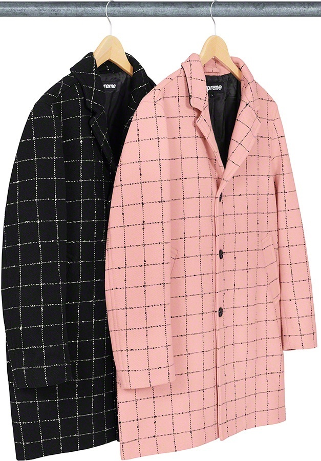 Wool Windowpane Overcoat